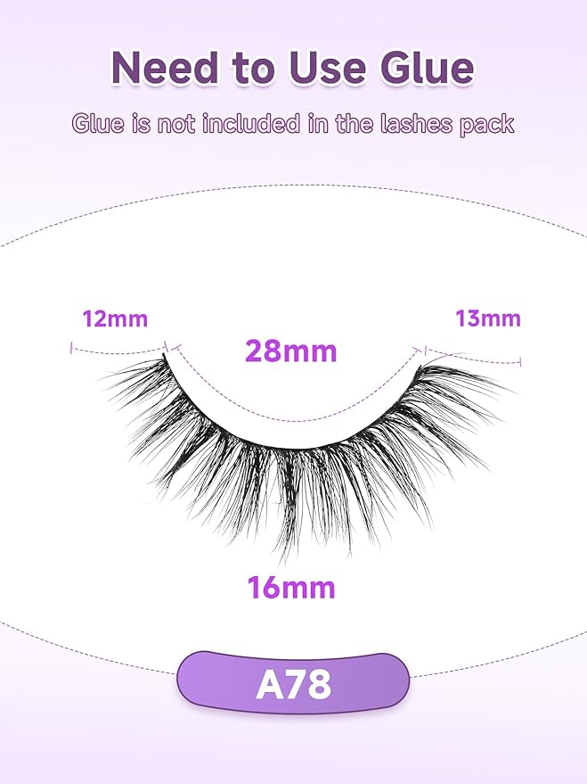 Lashes False Eyelashes Natural 16mm Wispy Eyelashes Thin Band Fluffy Lashes 3D Volume False Lashes Soft Strip Lashes Pack C Curl Natural Eyelashes Fake Lashes 7 Pair EVENTILL