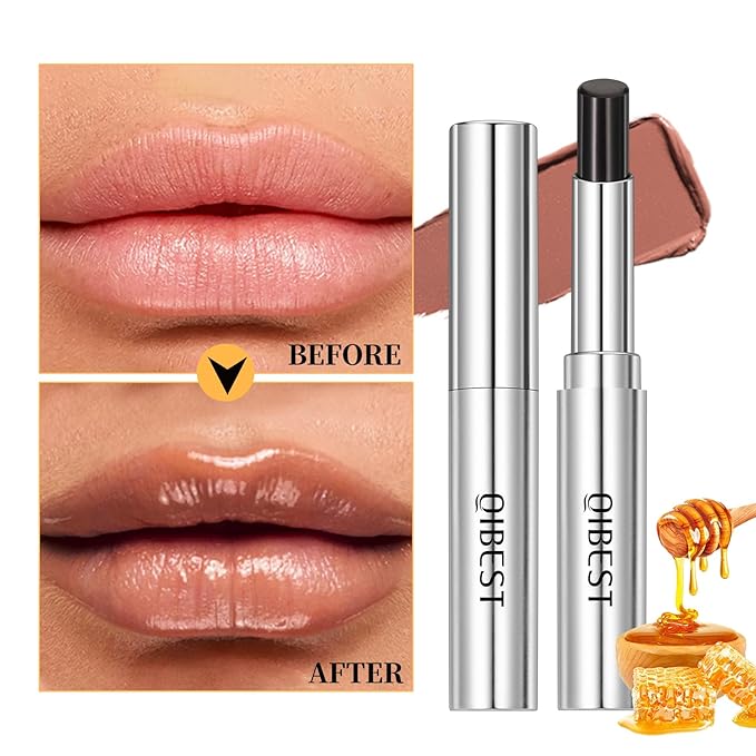 Jolilab 2-Pack Honey Lipstick Tinted Lip Balm.Black Cherry Glow - Sheer Hydration for All Skin Tones, Moisturizing Lip Color with Natural Nourishment（Black&Pink）