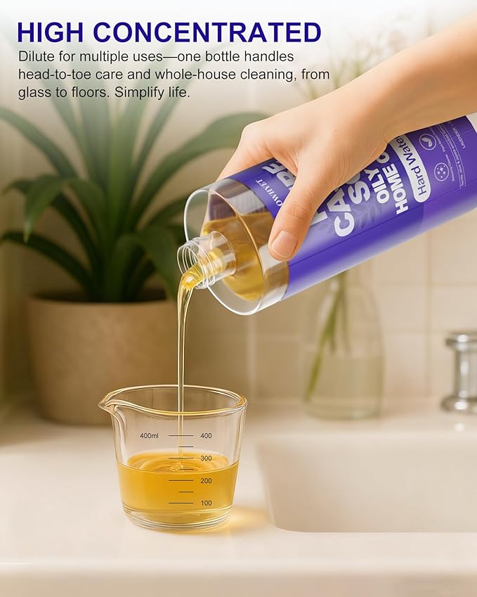 Pure Castile Soap Liquid Lavender 33.8 fl oz – Natural & Vegan Body Wash for Oily & Sensitive Skin, Hard Water Friendly Bath Soap Liquid for Body,Face, Laundry Soap & Home Cleaning 1L