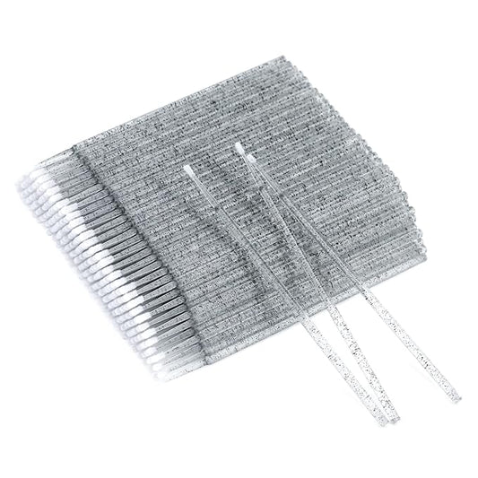 G2PLUS 500PCS Cotton Swabs, Crystal Black Disposable Micro Applicators Brush for Makeup and Personal Care, Micro Swabs for Eyelash Extensions, Nails, Eyeliner (Head Diameter: 2.5mm)