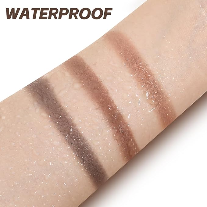 3-Color Eyebrow Powder Palette, Brow Powder Filler Kit With Brow Brush, Waterproof Neutral Eye Makeup for Women, Smudge-proof