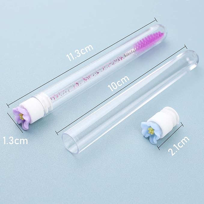 20 Pcs Mascara Wands Tube Set Reusable LashBrush Rose Flower Tube Eyelash Brush Tubes SpooliesLash Extension Brushes Applicators Makeup Tools (5-petal-MIX)