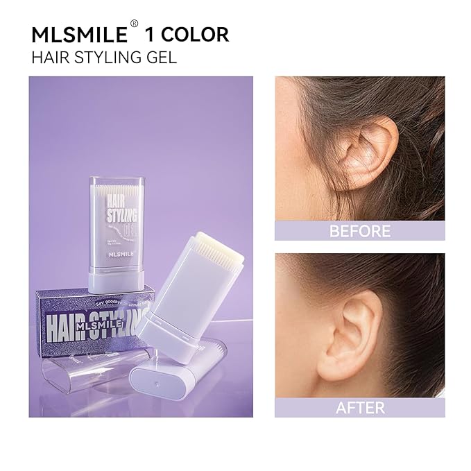 Hair Wax Stick for Kids, Hair Styling Stick with Built-in Comb, hair balm stick, Slick Stick Hair Care for Women, hair gel stick for Fly Away & Edge Frizz, Hair Refreshing Non-Greasy