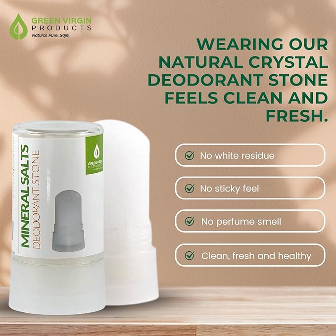 | 100% Pure Deodorant Stone | All Natural Mineral Salts Deodorant Stone