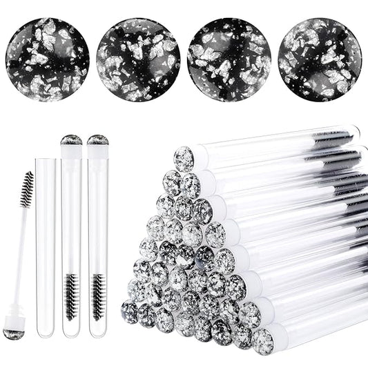 50pcs Eyelash brush Lash Wand Makeup tool Eyelash Extension supplies Cleaning brush Diamond Mascara foil black
