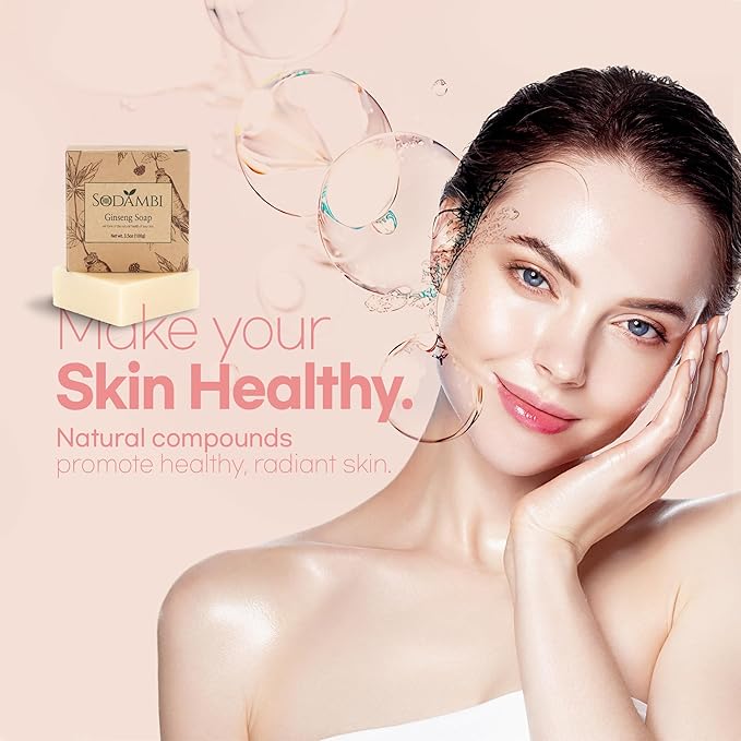 Ginseng Soap Bar – Handmade with Ginseng, Shea Butter & Avocado Oil – Hydrating & Soothing Cleanser for Face & Body – 3.5 oz
