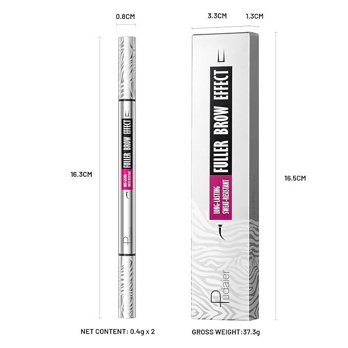 2 Pack 2 Fine Tip Eyebrow Pen, Waterproof Filling Faux Brow Makeup Pencils for Women with Precise Curved Brush-Tip to Fast Create Natural Hair-Like Brows, Last All-Day (Cool Brown)