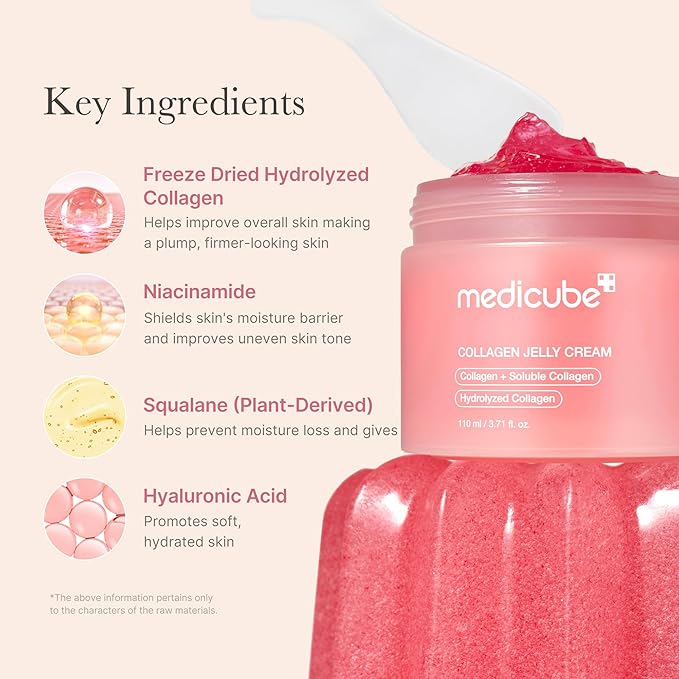 medicube Collagen Jelly Cream- Niacinamide & Freeze-Dried Hydrolyzed Collagen-Boosts skin barrier hydration & gives 24h Glow & Firmer looking skin | Gift for Women & Stocking Stuffers (3.71 fl.oz.)