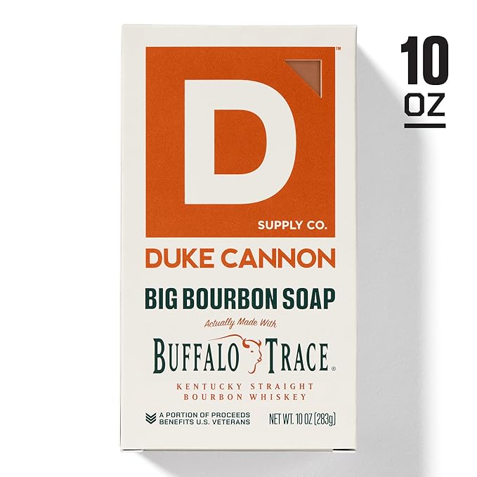 Duke Cannon Supply Co. Extra Large Bar Soap - Men's Natural Bar Soap With A Masculine Scent - Big American Bourbon Scented - All Skin Types - Hydrating Big Brick of Soap - Bourbon,10 oz