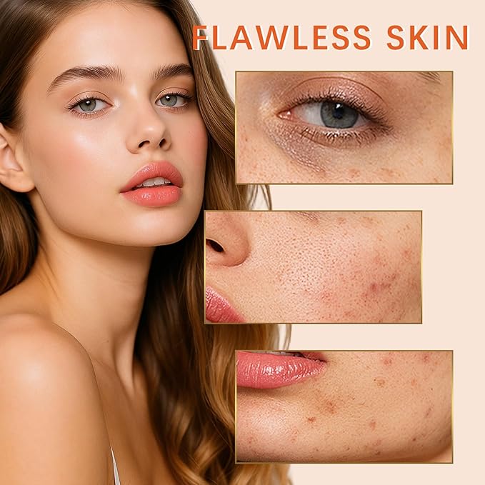 QueenDiary Moisture Cushion CC Cream Foundation for Mature Skin - Flawless Concealer BB Cream, Long-Lasting Waterproof Air Cushion CC,Lightweight, Buildable Coverage, Semi-Matte(Deep)