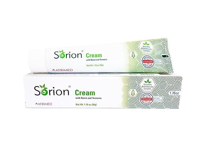 Sorion Cream - Herbal Moisturizer for Dry Skin, Itchy and Flaky Skin with Coconut Oil, Neem, Turmeric and Pala Indigo Skincare Body Cream