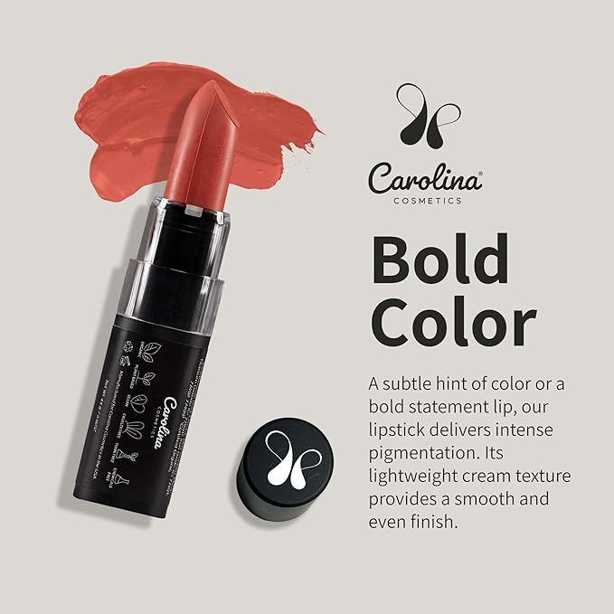 Plant-Based Moisturizing Lipstick - Scarlet Shade 0.15oz- Hydrating with Cocoa Oil, Gluten-Free, Vegan, Non-GMO, Paraben-Free - Lightweight Cream Texture