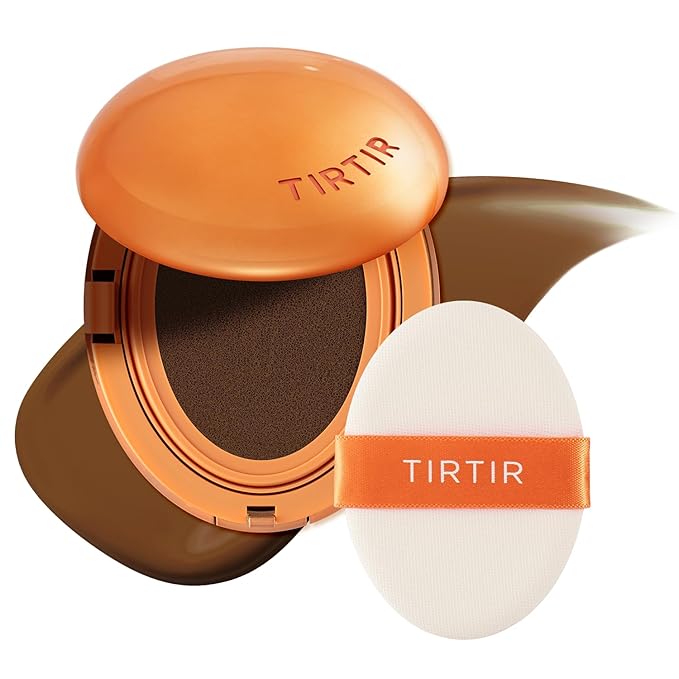 TIRTIR Mask Fit Ai Filter Cushion Foundation | AI-Like Semi-Matte Finish - Up to 72-Hour Medium to Full Coverage Korean Make up Beauty, #45W Chestnut, 0.63 oz