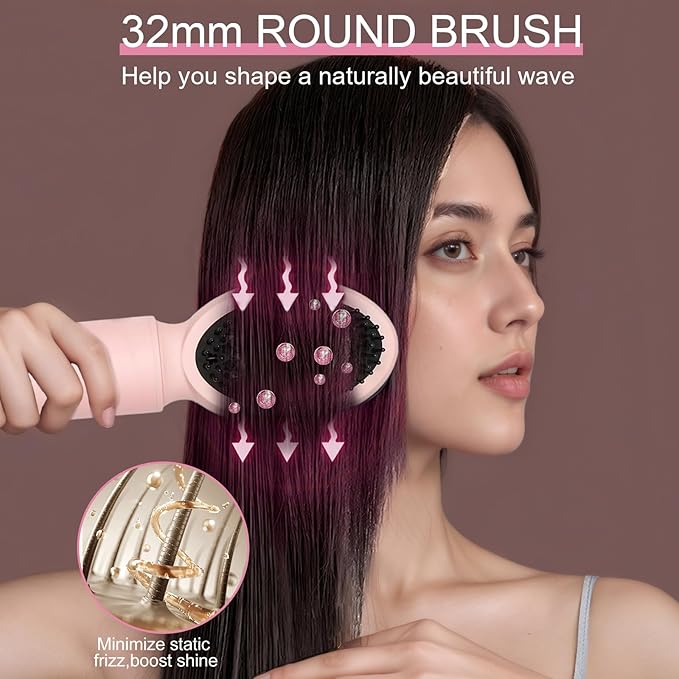 9 in 1 Hair Dryer Brush Set Wrap Air Hair Styler Curling Negative Ionic Foldable Hot Air Hair Brush, 110K RPM High Speed Hair Styling Tool for at Home Curling Waves Straightening Volume Blowout Styles