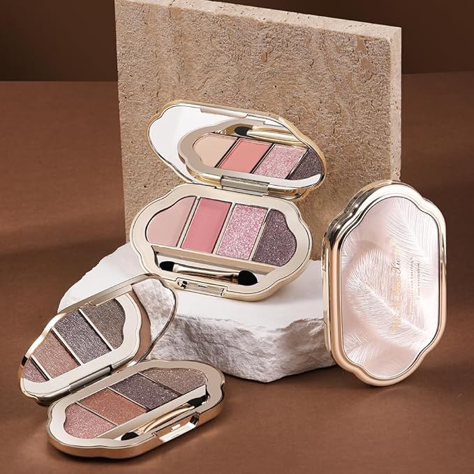 Matte Diamond Eyeshadow Palette, Shimmer Pearlescent Shades Metallic, Duo-Chrome, Glitter Sparkle and Soft Mud Textures, Natural Even Pigment for Brightening,Contouring and Multi-Look Eye Makeup-3#