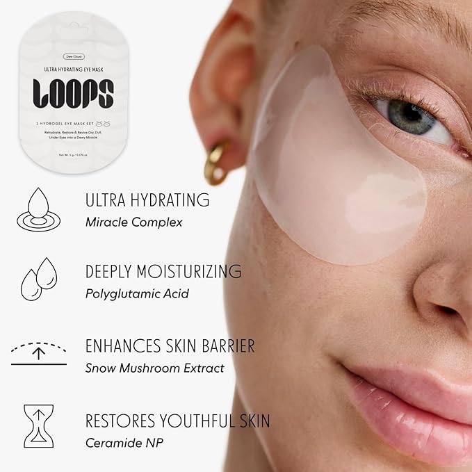 LOOPS Beauty St James Variety LOOP Set - Hydrogel Korean Face Mask for Every Skin- Four Collagen Face Masks and Eye Mask for Detoxifying, Repairing, & Rejuvenating
