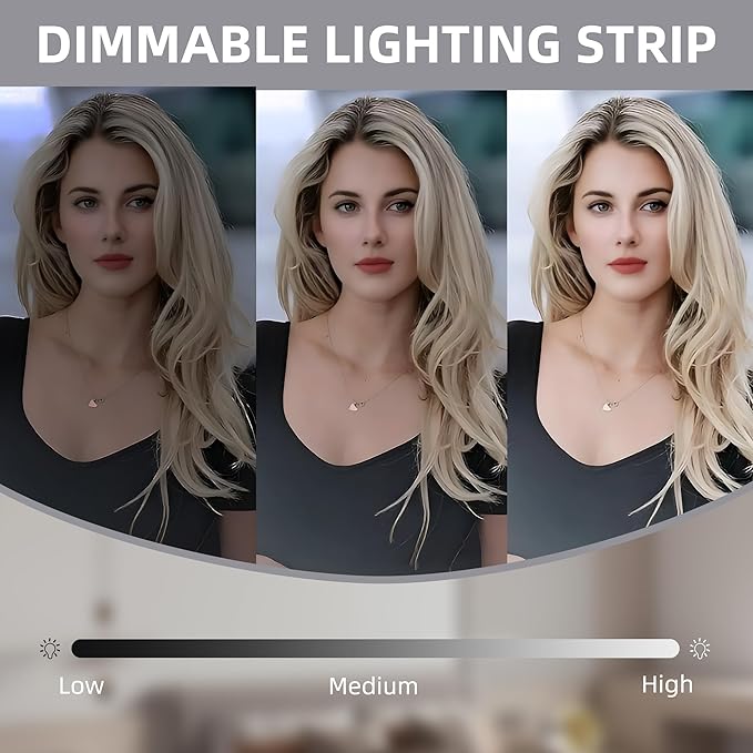 VANITII Vanity Mirror with Lights LED Lighted Makeup Mirror with Magnification 9”x12” Hollywood Mirror 3 Color Lighting 360 Rotation Smart Touch Control for Desktop Dormitory Bedroom
