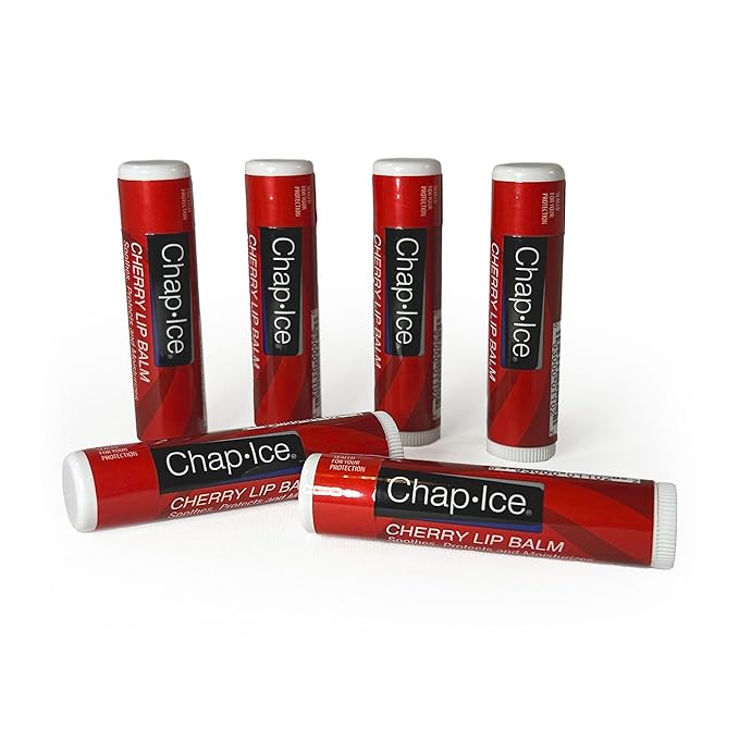 Chap-Ice Full-Stick Traditional Lip Balm with SPF - 6 count (6 Count, Cherry (SPF-4))