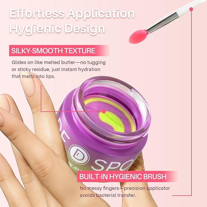 Lip Sleeping Mask Blueberry Candy Glow Balm - Long-Lasting Lip Treatment Overnight, Lip Care Hydration, Repair for Dry Cracked Lips, Soft and Nourished Sweet Lips Daily - 0.42 Fl Oz