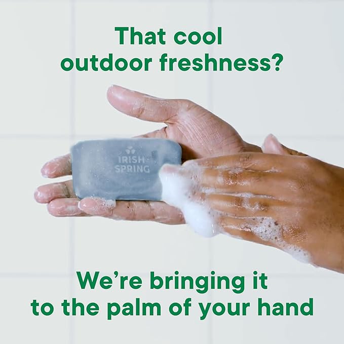Irish Spring Active Scrub Mens Bar Soap, Men's Exfoliating Bar Soap, Smell Fresh and Clean for 12 Hours, Men Soap Bars for Washing Hands and Body, Recyclable Carton, 24 Pack, 3.7 Oz Soap Bars