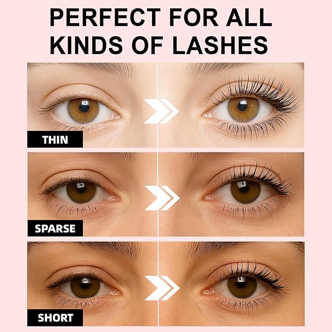 2PCS Iron Wand Mascara, 2025 New Black Washable Metal WandMascara, 3D Curling Iron Wand Fiber Lash Mascara Extension Super Volume Eyelash Non-Clumping Smudge-Proof Long Lasting (Black)