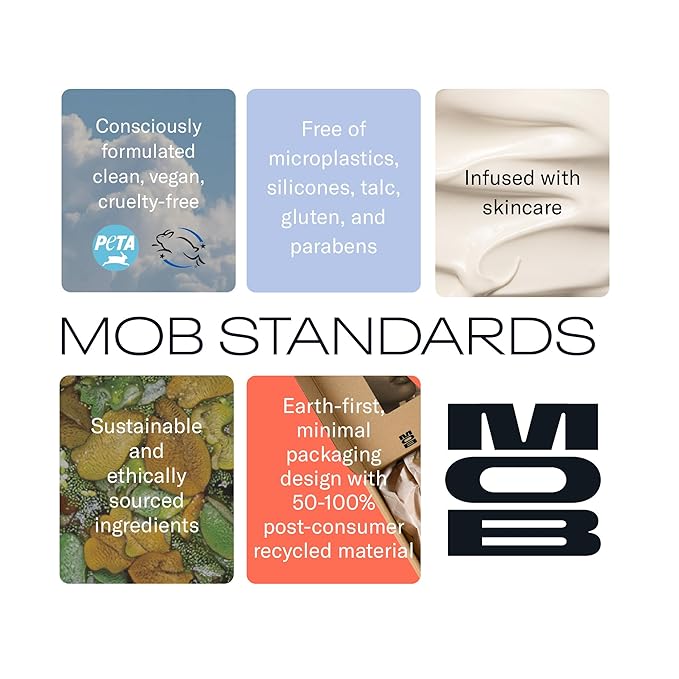 MOB Beauty Cream Clay Eyeshadow M111 – Lavender Stone | Skincare-Infused, Vegan, Blendable Cream-to-Velvet Finish, Buildable Pigment, Clean Eyeshadow in Sustainable, Biodegradable Compact