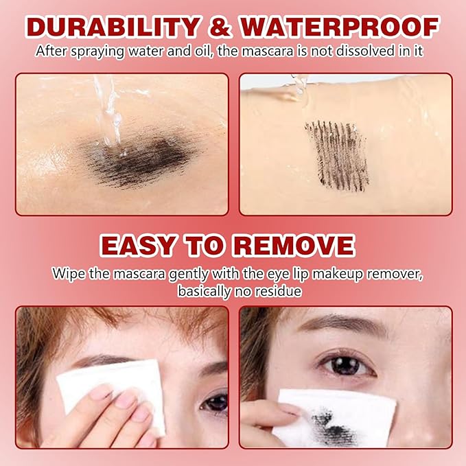 2Pcs Iron Wand Mascara, 2025 Upgraded Waterproof Metal Wand Mascara Tubing, Long-lasting 3D Curling Eyelash, Smudge Proof & No Flaking (Black)