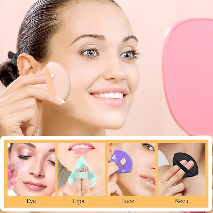 Pimoys 6 Pieces Triangle Powder Puff Soft Makeup Sponge Make Puff for Face Powder Cosmetic Foundation Sponge Makeup Tool