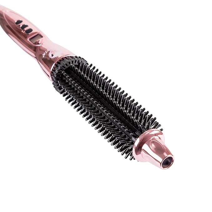 CALISTA Perfecter Pro Heated Round Brush | Lift, Volumize, and Style with No Heat Damage for Healthier-Looking Hair | 4 Sizes for Most Hair Types | Dual Voltage & Adjustable Temp (1.0, Rose Gold)