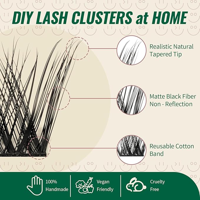 Lash Extension Kit 120pcs Lash Clusters Lash Bond and Seal Eyelash Extension Kit KEYYOU D Curl 8-18MIX Soft Natural Lashes with Lash Applicator for DIY at Home(Kit-DV02-8-18MIX)