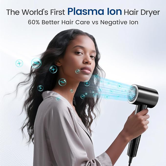 Hair Dryer with Diffuser,1-5min Fast Dry by 1400w, 3 Heat/Cool Wind Level,0.86lb Lightweight, 49db Low Noise,1.5 Billion Plasma, Industry-Leading High-Speed Brushless Motor Blow Dryer for Home Travel