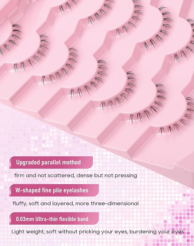 Bottom Lashes Strip Natural Bottom Eyelashes Clear Band FRH-29