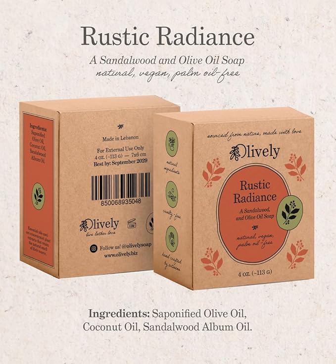 Olively Sandalwood and Olive oil soap - Body and Face - No Chemicals, 100% natural ingredients