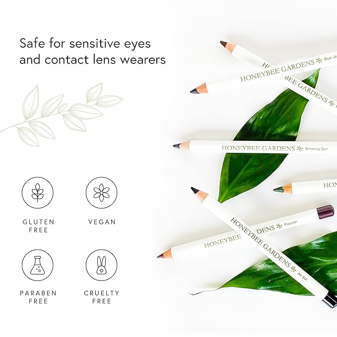 Honeybee Gardens Effortless Eye Liner Pencil in Passion, Rich Pigmentation, Smooth, Long-Wearing, Vegan, Gluten-Free