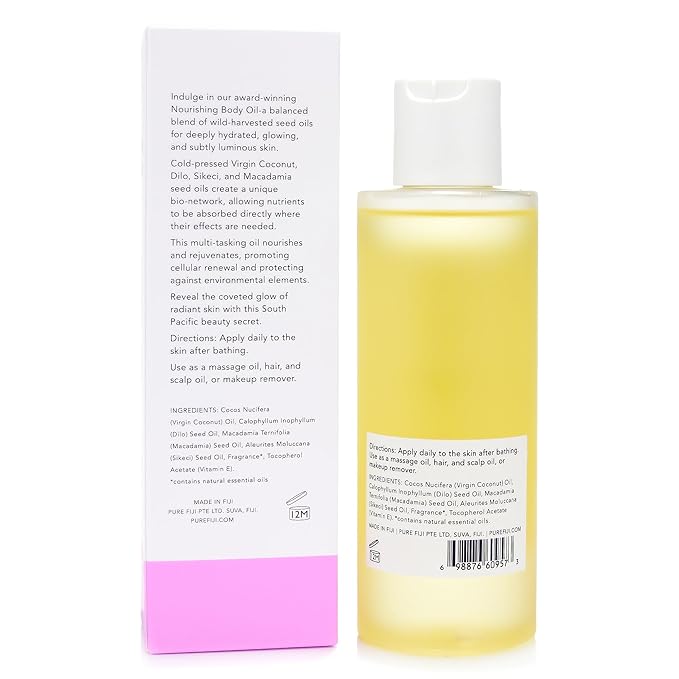 PURE FIJI Nourishing Exotic Coconut Body Oil, Frangipani (7.7 fl oz/230ml)