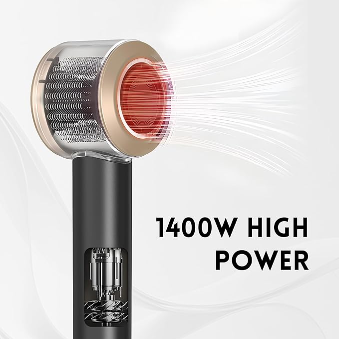 Diffuser Hair Dryer, Secador de pelo Profesiona, Lescolton Ionic Blow Dryer with High Speed 110, 000 RPM Brushless Motor for Fast Drying, Intelligent Thermo-Control Hair Dryer with 4 Attachments (097)