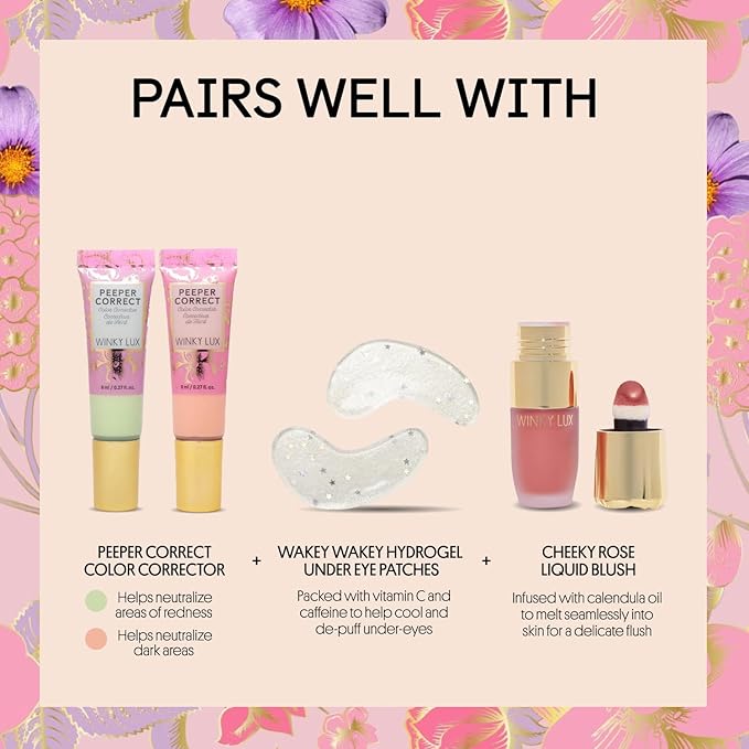 Winky Lux Peeper Perfect Under Eye Concealer, Makeup & Eye Brightener, Full Coverage Concealer for Dark Circles, Color Corrector & Eye Primer, With Collagen, Hyaluronic Acid & Vitamin E (Rich)