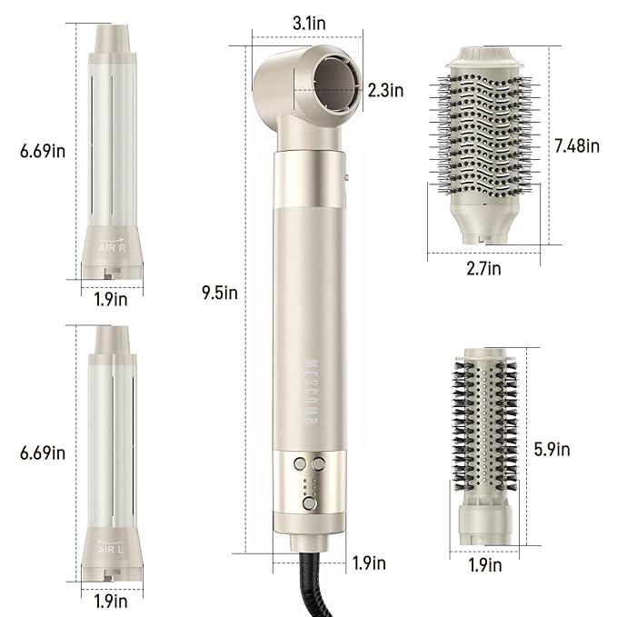 5-in-1 Hot Air Styler – Fast Hair Dryer with Auto Wrap Curlers & Volumizing Brushes, Frizz-Free Styling Tool for Curling, Smoothing & Adding Volume, No Heat Damage