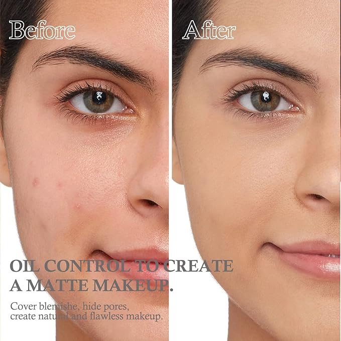 Boobeen 2 Layers Setting Powder - Matte Finishing Face Powder Compact - Light Shade - Long-Lasting Oil Control