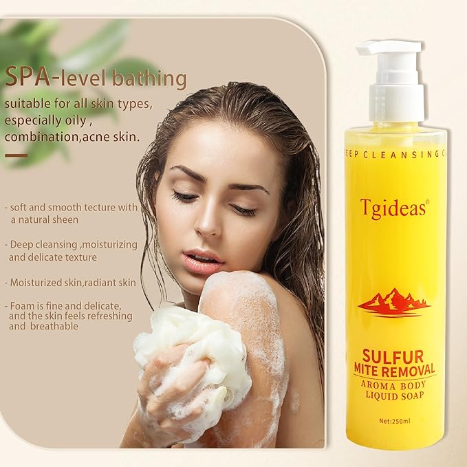 Sulfur Soap Body Wash Shampoo - Deep Cleansing for Balancing Skin - Gentle Daily Care for Body and Scalp - 500ml for Men and Women