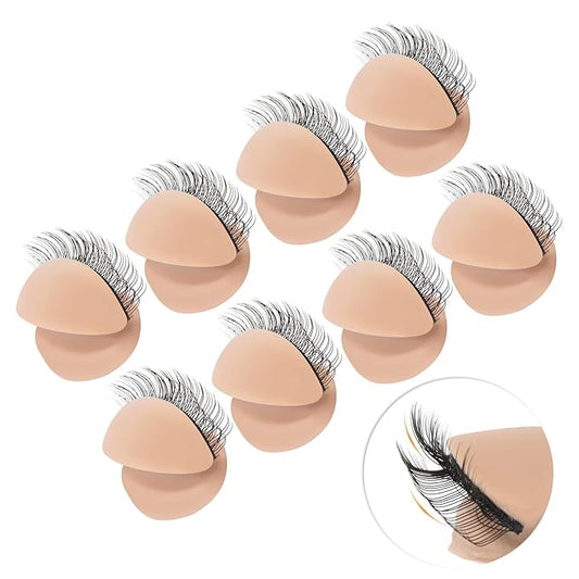4 Pairs DOUBLE-LAYER Practice Lash Strips for Lash Mannequin Head, Replaced Eyelid Practice for Lash Extension Training, Eyelash Extension Practice Lashes, Removable Realistic Eyelids