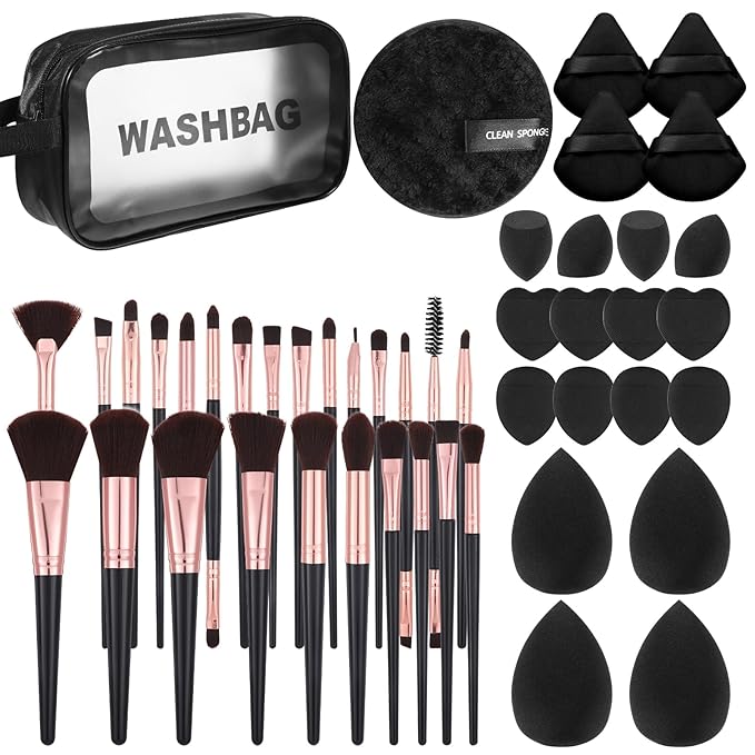 47Pcs Makeup Brush Set, Multi-functional Cosmetic Tool Professional Makeup Brushes with Cosmetic Bag for Women and Girl