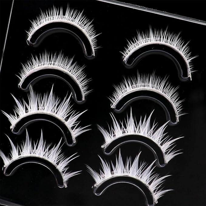 Eyelashes Halloween Cosplay Manga Anime Lashes Set - White False Eyelashes (WQ14-4 Pairs)