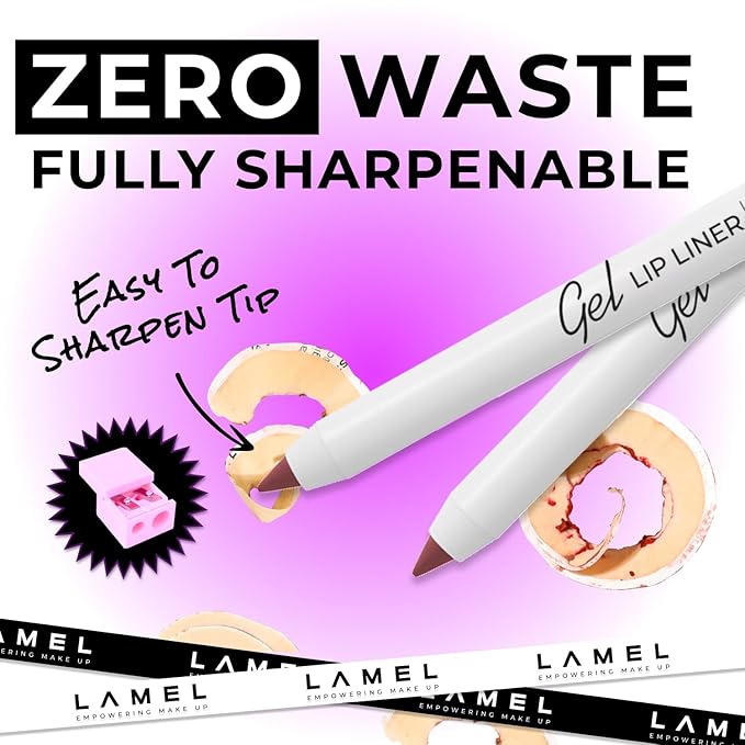 Matte Gel Lip Liner Pencil | Weightless & CreamyTexture - Sharpenable - Longwear & Waterproof - High Pigmented & Flawless Finish - Cruelty-free & Paraben-Free - 404, 1,7g/0.05oz. (Berry)
