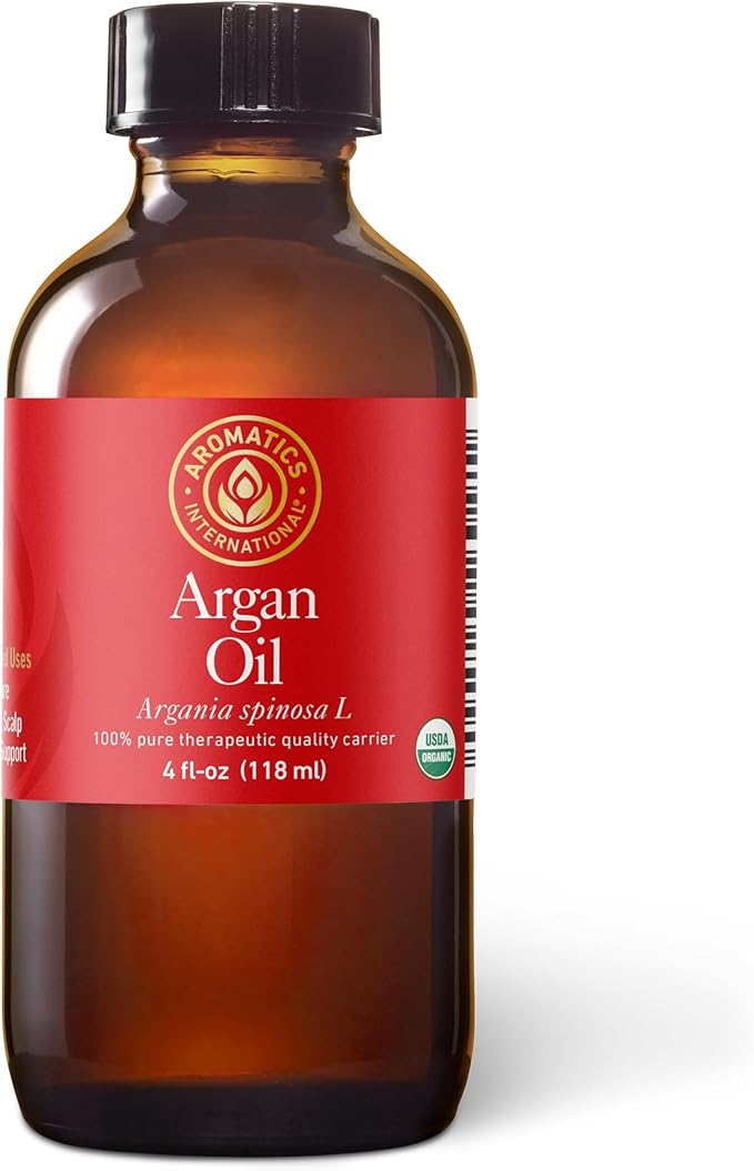Aromatics International Argan Oil 4 fl oz – Cold-Pressed Carrier Oil for Hair Care, Skincare, and DIY Beauty Blends 118 mL