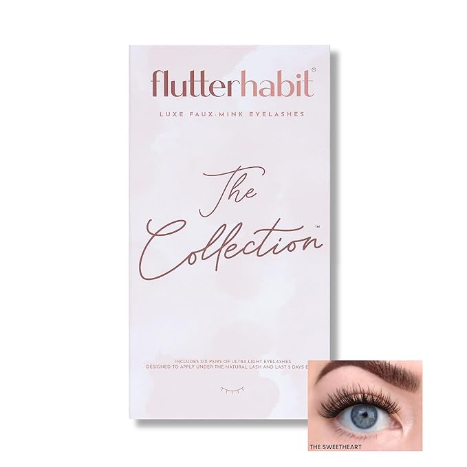 FlutterHabit Classic Collection Box, DIY Lash Extensions, Lash Clusters Kit, Up to 10 Day Wear, Natural & Classic Lashes, Salon Quality Eyelashes Extensions, 6 Sets of Lashes, No Lash Glue Included