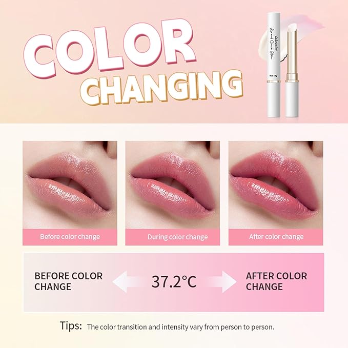 3Pcs Lip And Cheek Stain, PH-Activated Color-Changing,Long-Lasting Color With Hydrating Oils(#1pink,#2red,#3peach)
