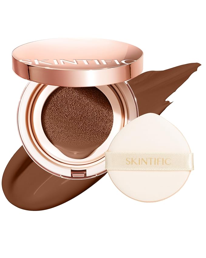 Full Coverage Cushion Foundation, Weightless, Skin Fit, Satin Glow Finish, Oil-Control Waterproof Foundation, Sweatproof Flawless BB Cream CC Korean Makeup