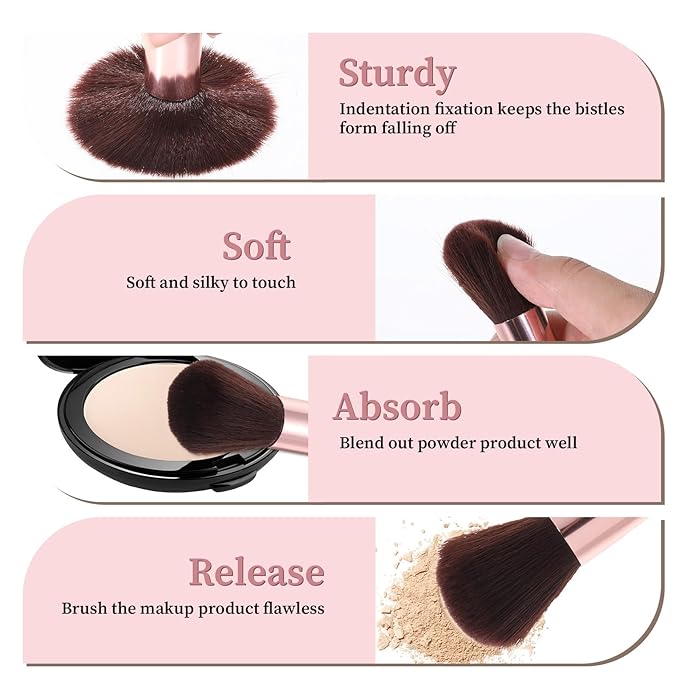 47Pcs Makeup Brush Set, Multi-functional Cosmetic Tool Professional Makeup Brushes with Cosmetic Bag for Women and Girl