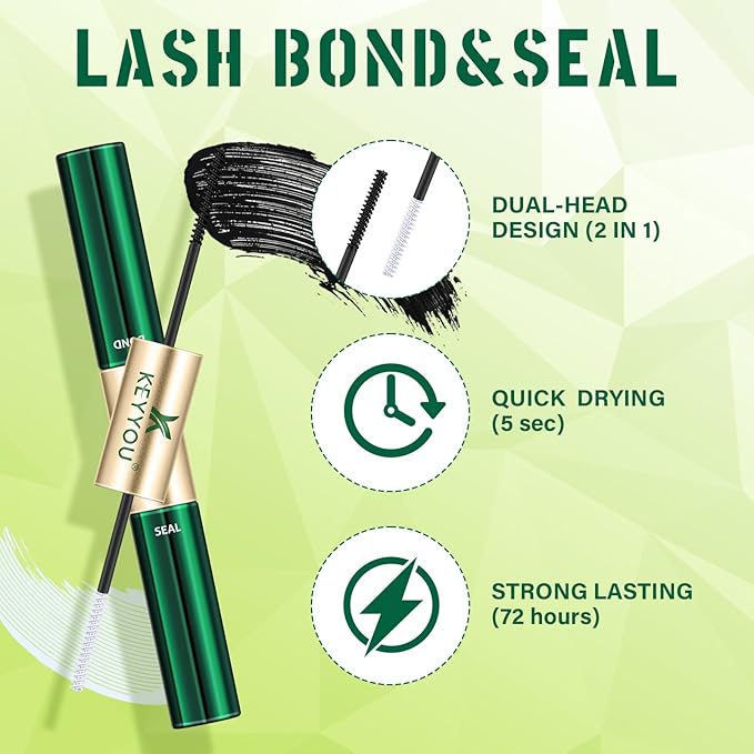 KEYYOU Lash Extension Kit 3D Effect Volume Lash Clusters Kit 144pcs D Curl Waterproof Kit DIY Eyelash Extension Kit with Bond and Seal Lashes Glue Remover Applicators (Kit-PuffSilk V3D01-8-18MIX)